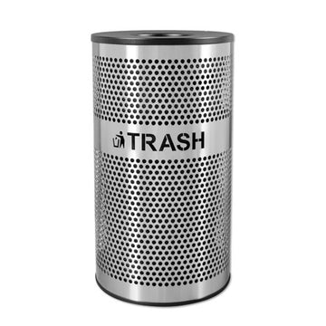 Ex-Cell Stainless Steel Trash Receptacle, 33 Gal, Stainless Steel freeshipping - TVN Wholesale